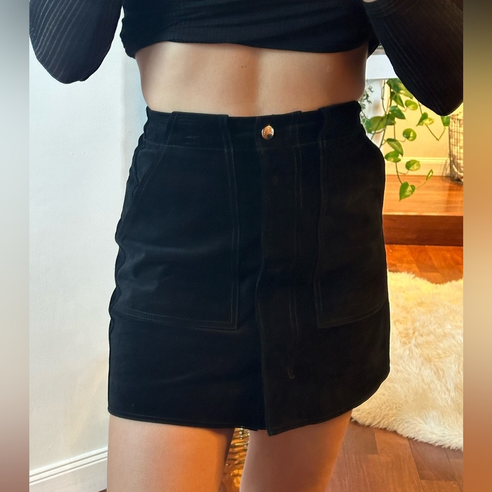 Rag & Bone Mini Calf Hair Leather Skirt